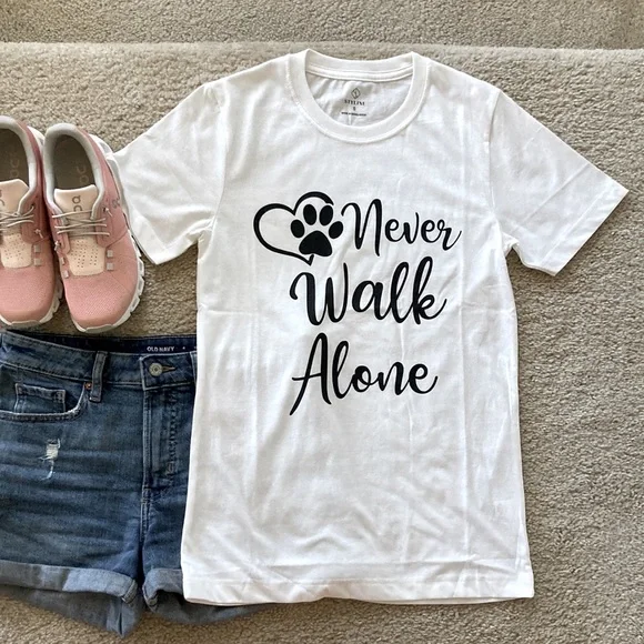‘Never Walk Alone’ Short Sleeve Graphic Tee - Picture 2 of 9